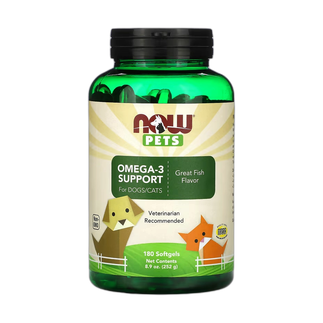 NOW Foods, Pets, Omega-3 Support for Dogs/Cats, Great Fish, 180 Softgels, 8.9 oz, 252 g