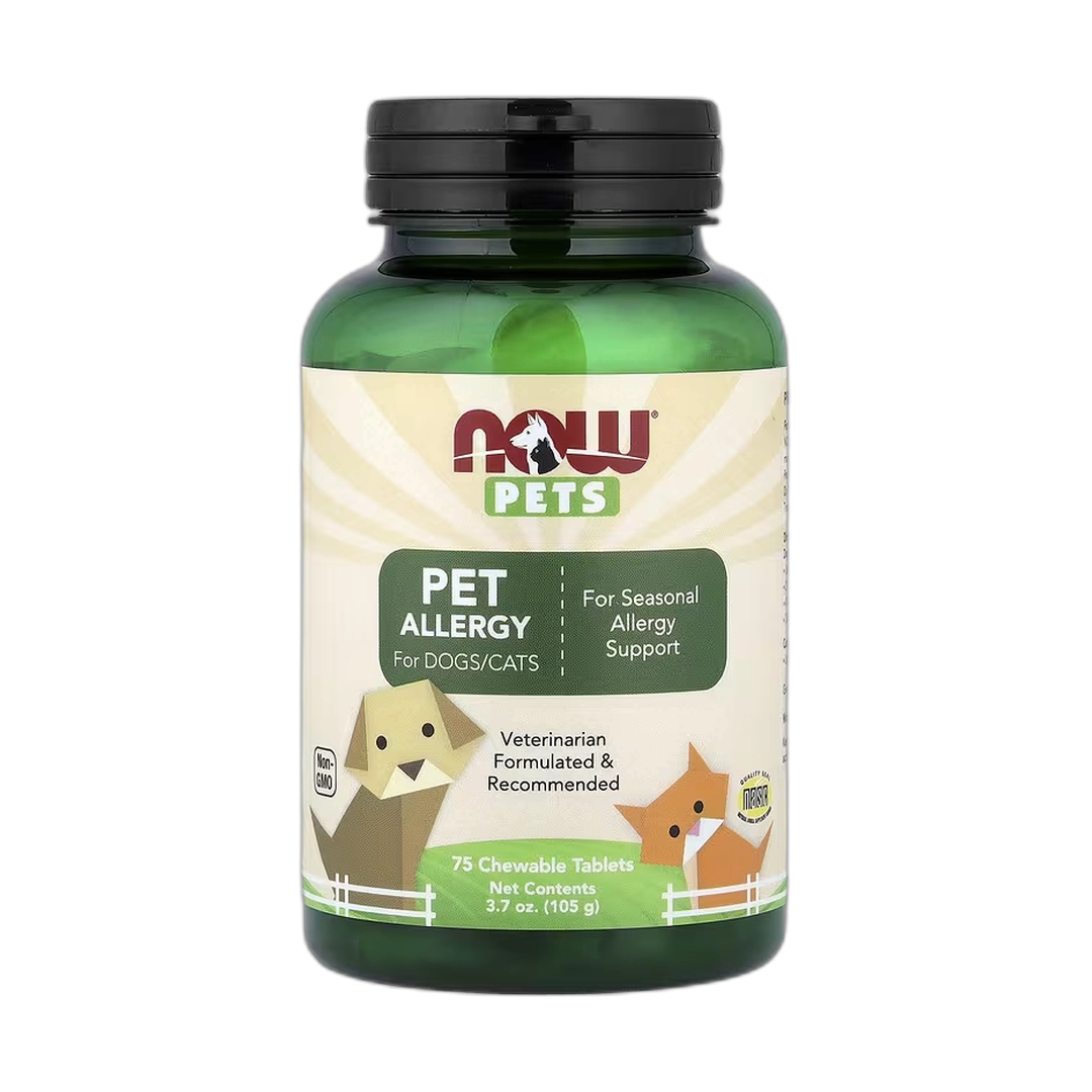 NOW Foods, Pets, Pet Allergy for Dogs/Cats, 75 Chewable Tablets