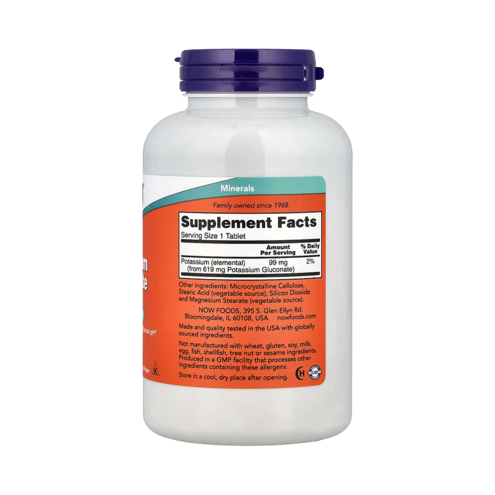 NOW Foods, Potassium Gluconate, 99 mg, 250 Tablets