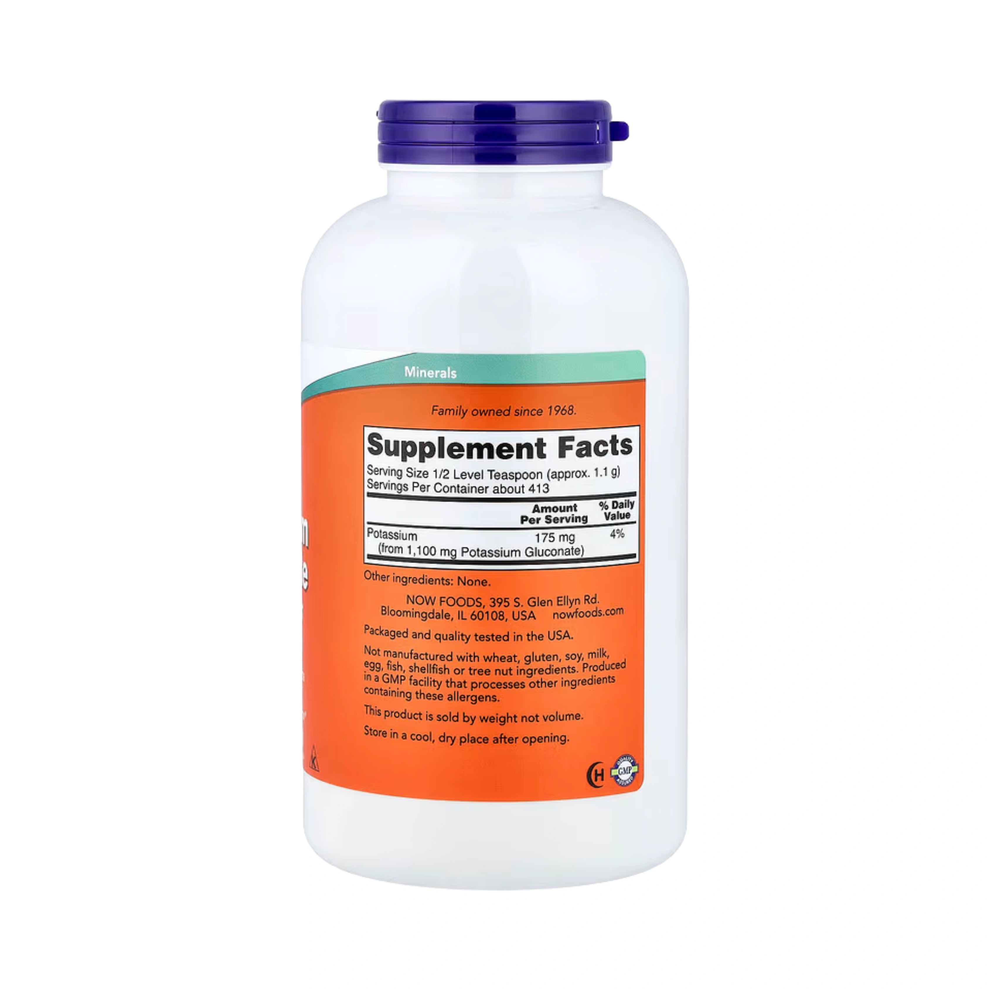 NOW Foods, Potassium Gluconate Pure Powder, 1 lb, 454 g