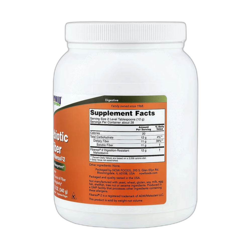 NOW Foods, Prebiotic Fiber with Fibersol®-2, 12 oz, 340 g