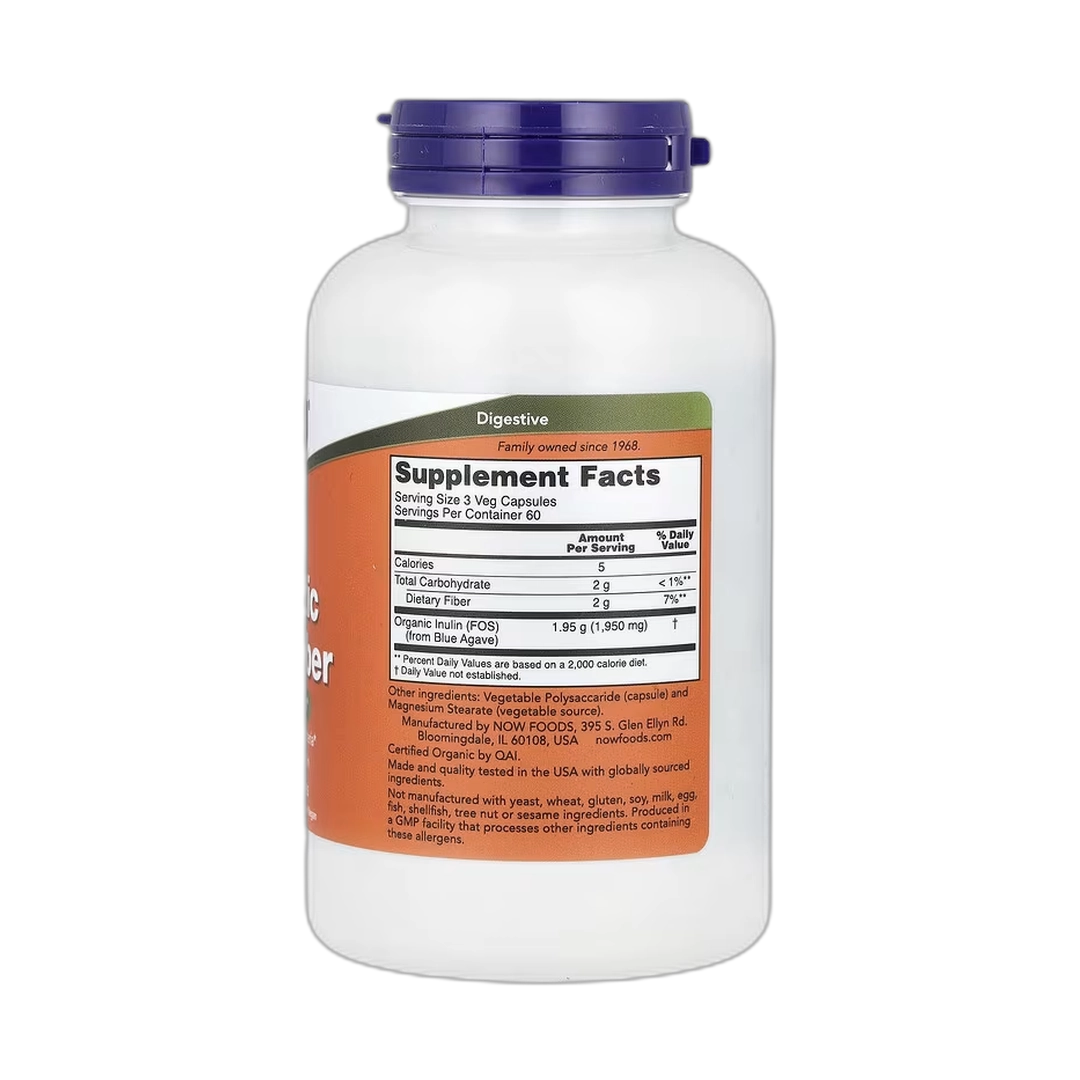 NOW Foods, Prebiotic Inulin Fiber, 180 Veg Capsules