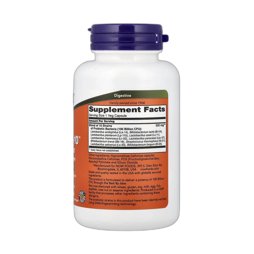 NOW Foods, Probiotic-10, 100 Billion, 60 Veg Capsules