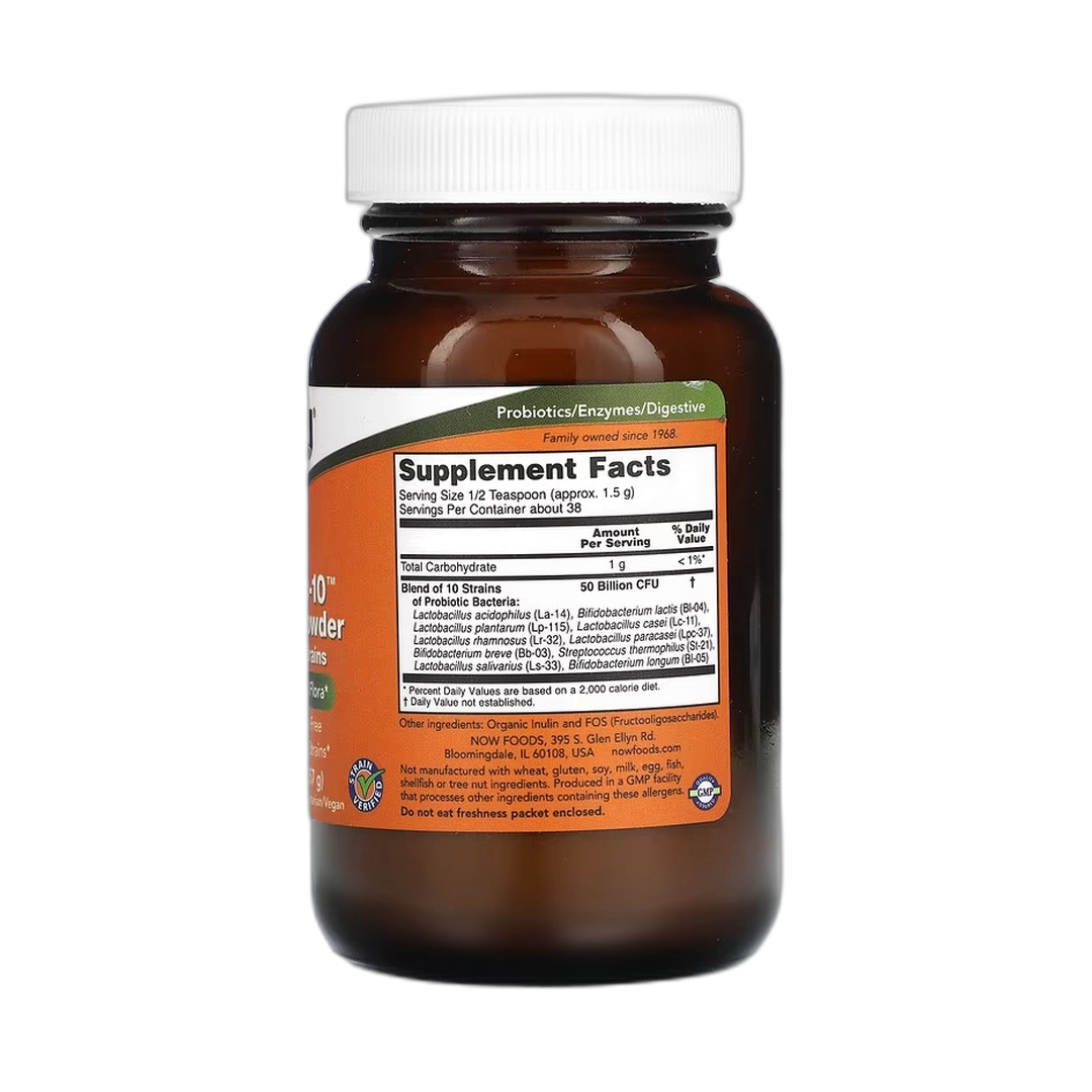 NOW Foods, Probiotic-10 Powder, 2 oz, 57 g