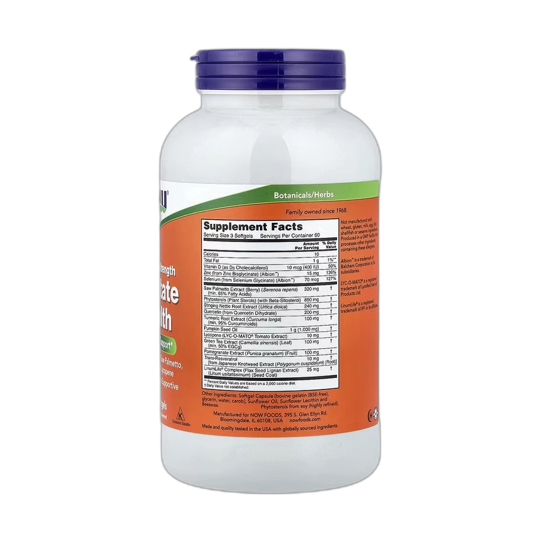 NOW Foods, Prostate Health, Clinical Strength, 180 Softgels