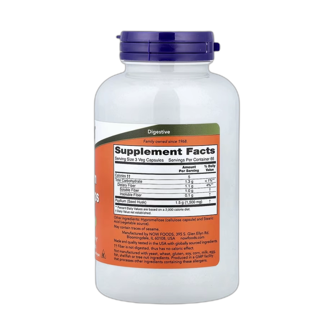 NOW Foods, Psyllium Husk Caps, 200 Veg Capsules