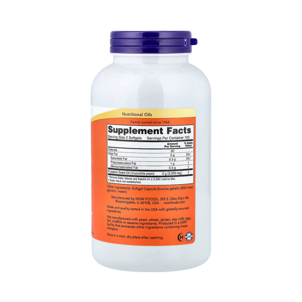 NOW Foods, Pumpkin Seed Oil, 1,000 mg, 200 Softgels