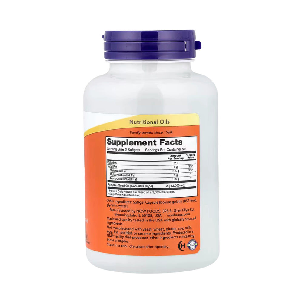 NOW Foods, Pumpkin Seed Oil, 100 Softgels
