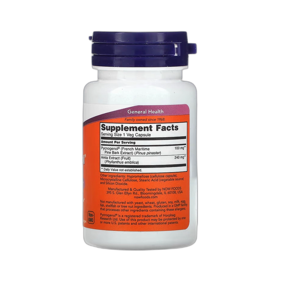 NOW Foods, Pycnogenol With Amla, 60 Veg Capsules