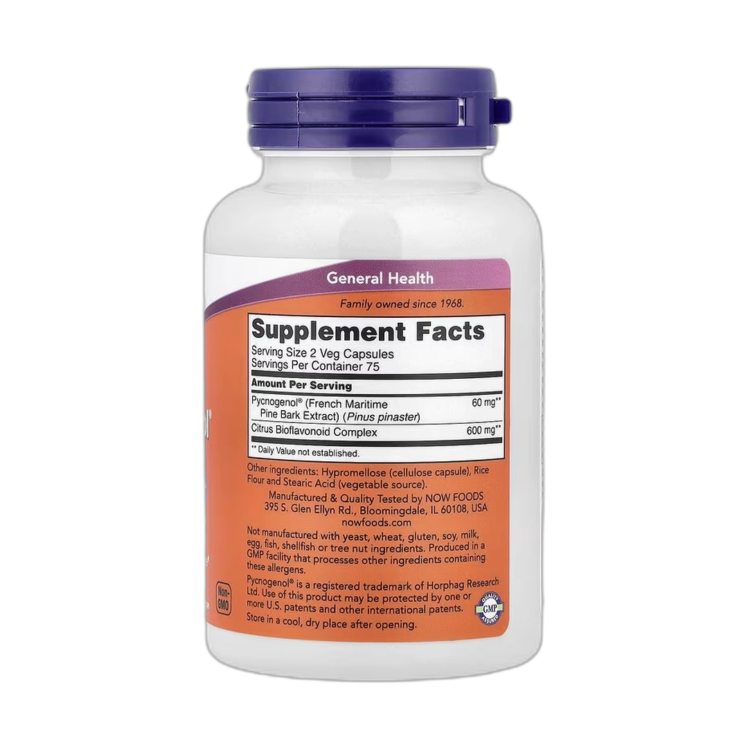 NOW Foods, Pycnogenol With Bioflavonoids, 150 Veg Capsules