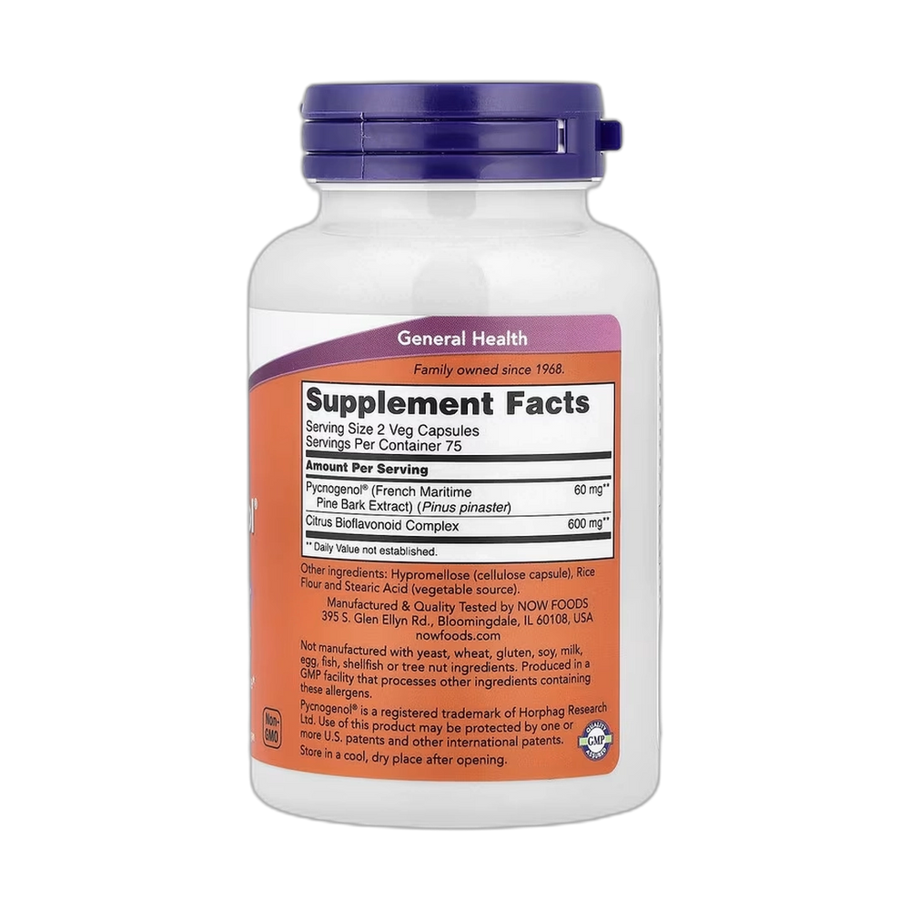 NOW Foods, Pycnogenol With Bioflavonoids, 150 Veg Capsules