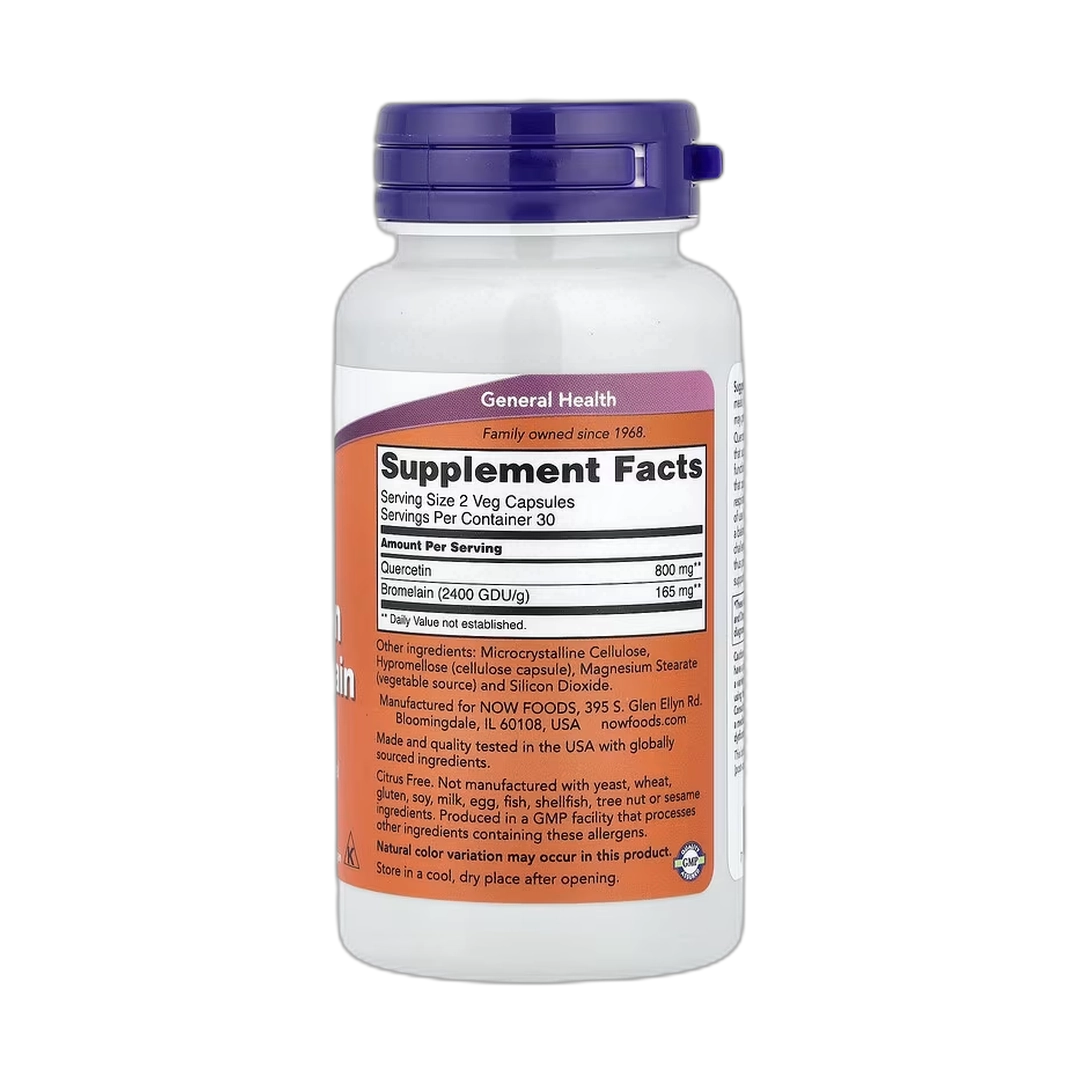 NOW Foods, Quercetin with Bromelain, 60 Veg Capsules