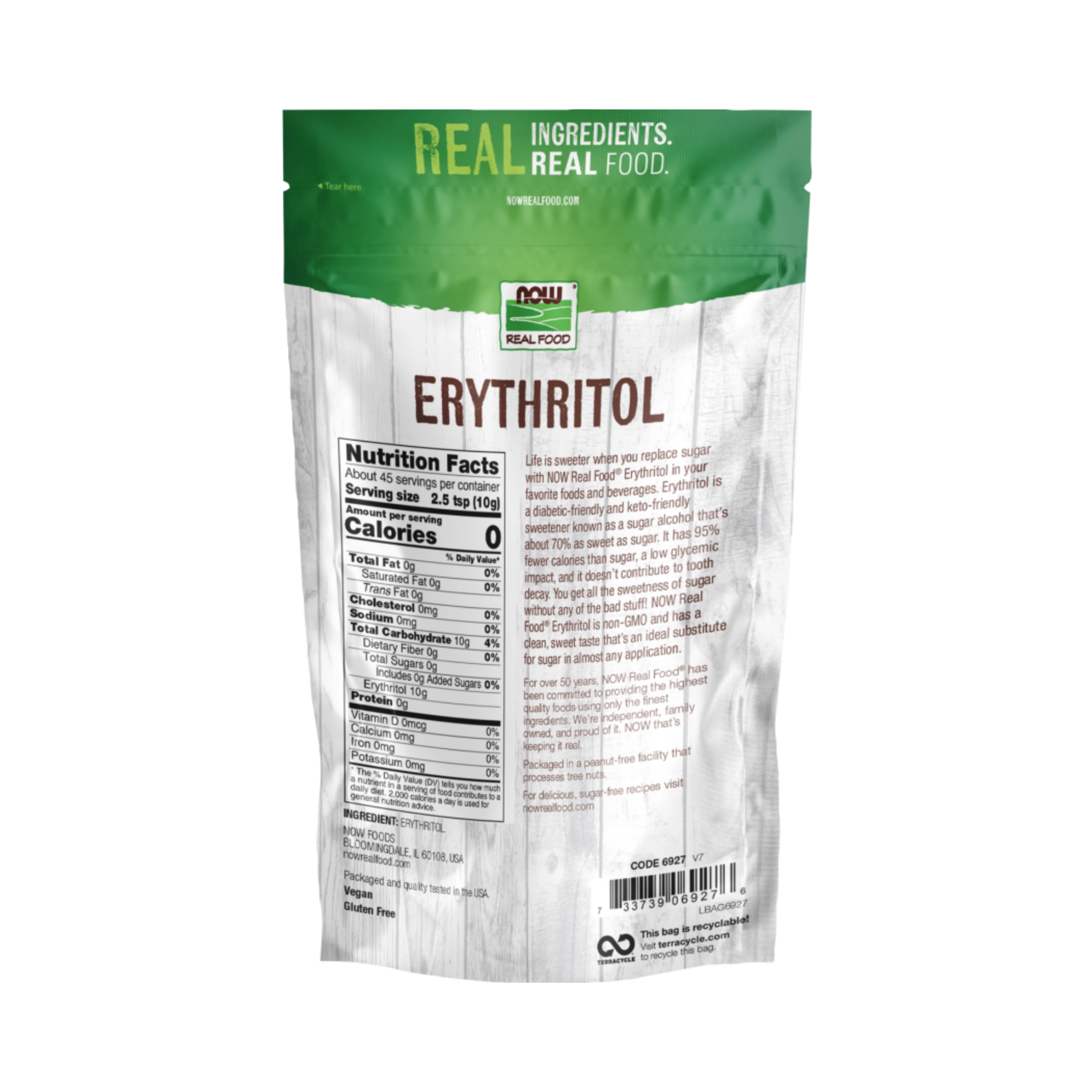 NOW Foods, Real Food, Erythritol, 1 Lb