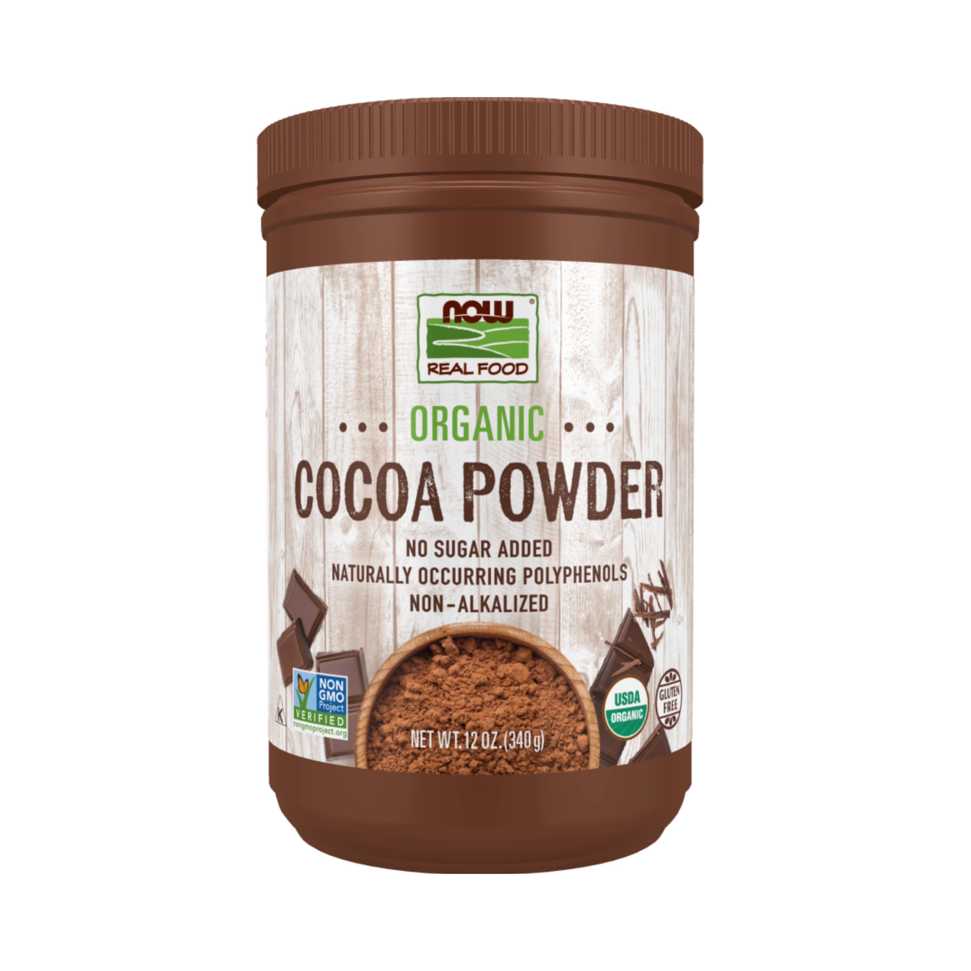 NOW Foods, Real Food, Organic Cocoa Powder, 12 Oz