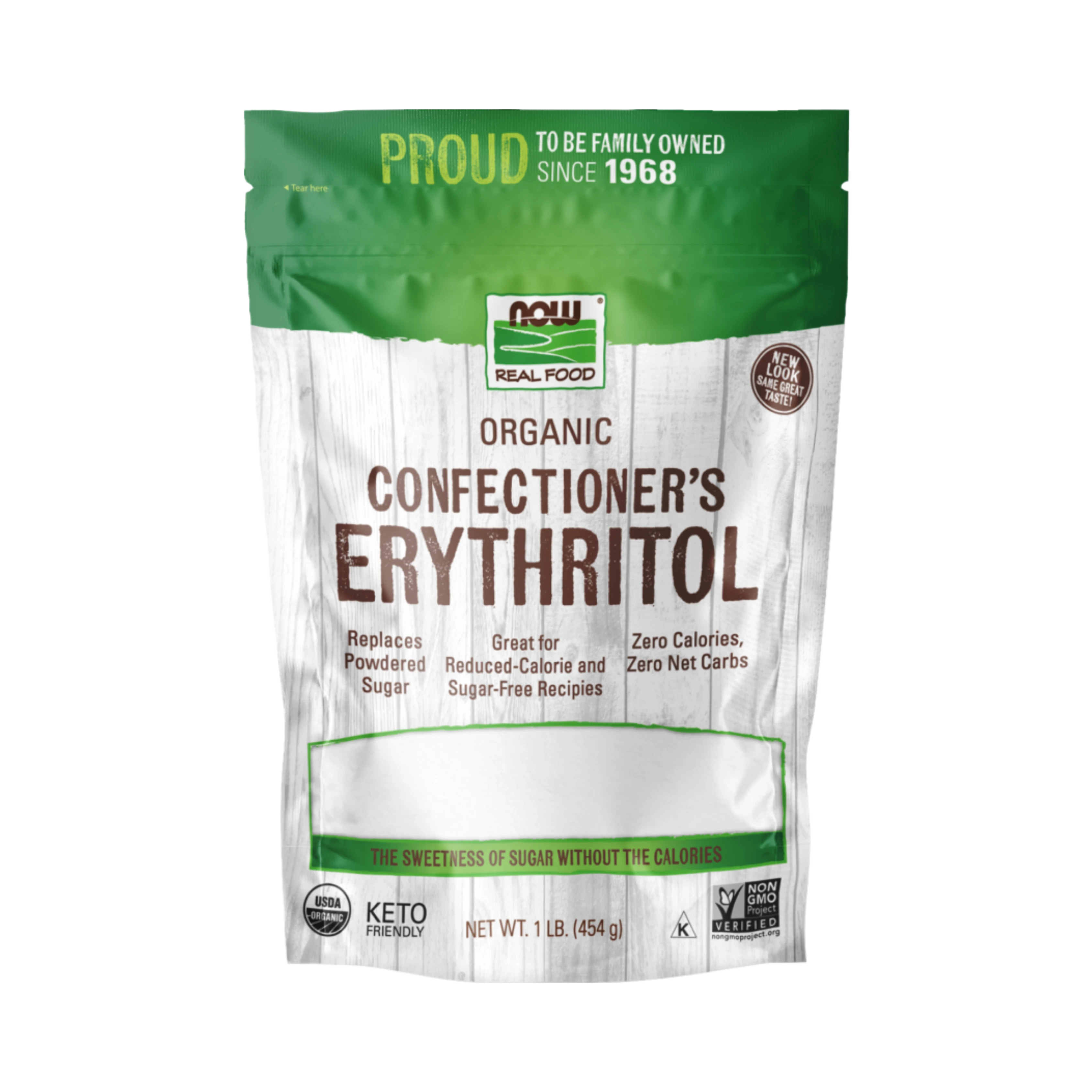 NOW Foods, Real Food, Organic Confectioner's Erythritol, 1 Lb
