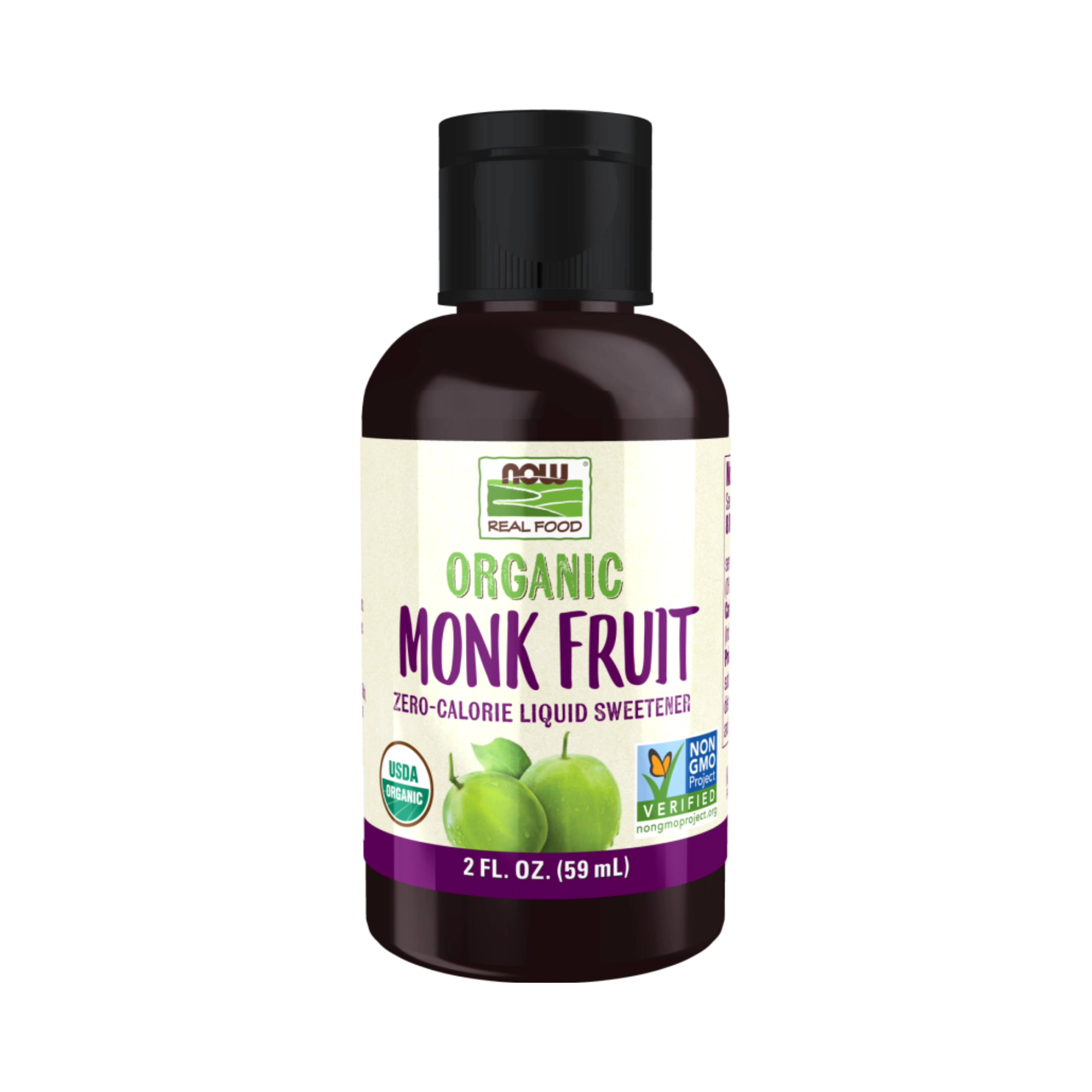 NOW Foods, Real Food, Organic Monk Fruit, Liquid Sweetener, 2 Fl Oz
