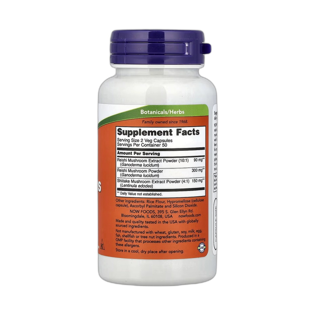 NOW Foods, Rei-Shi Mushrooms, 100 Veg Capsules
