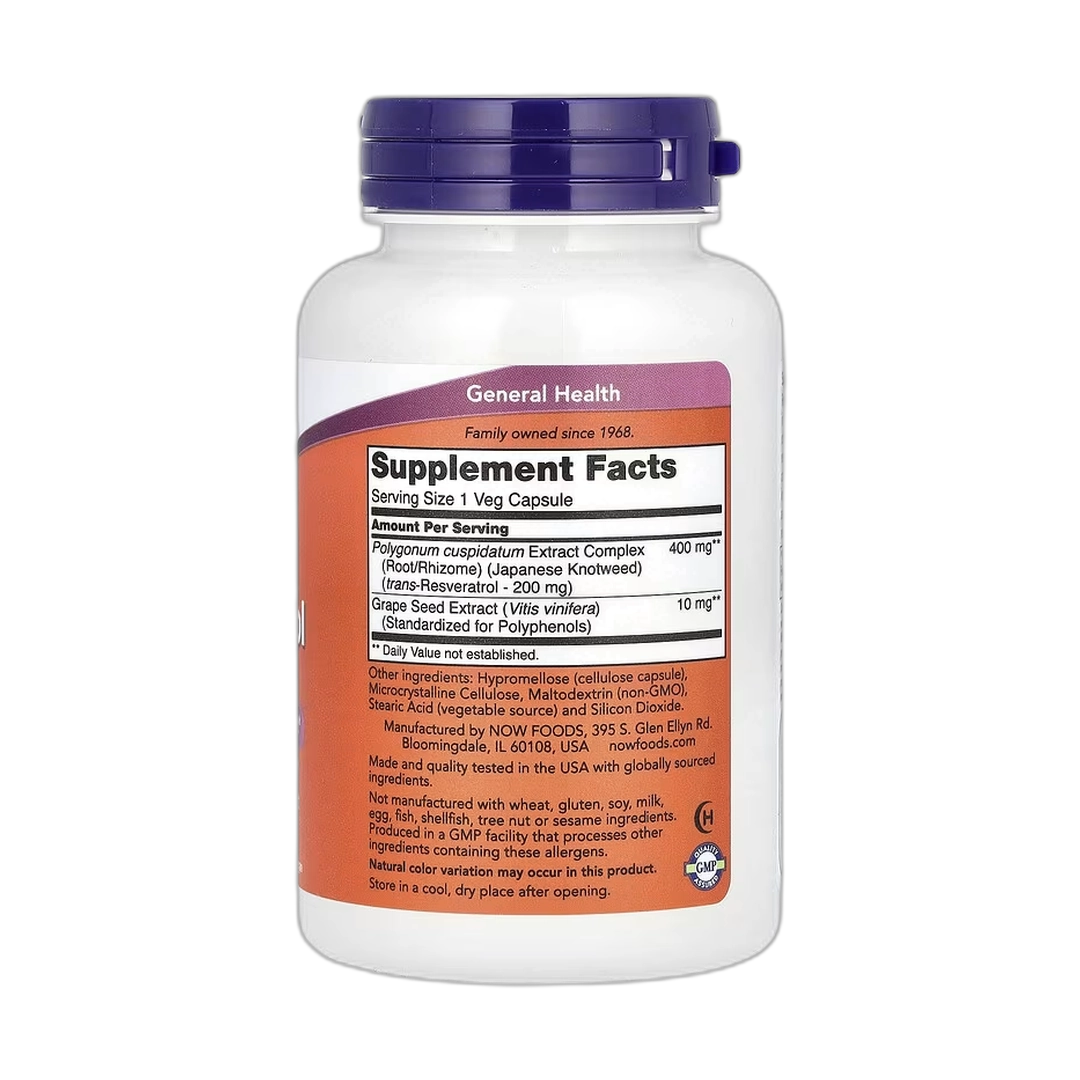 NOW Foods, Resveratrol, 200 mg, 120 Veg Capsules