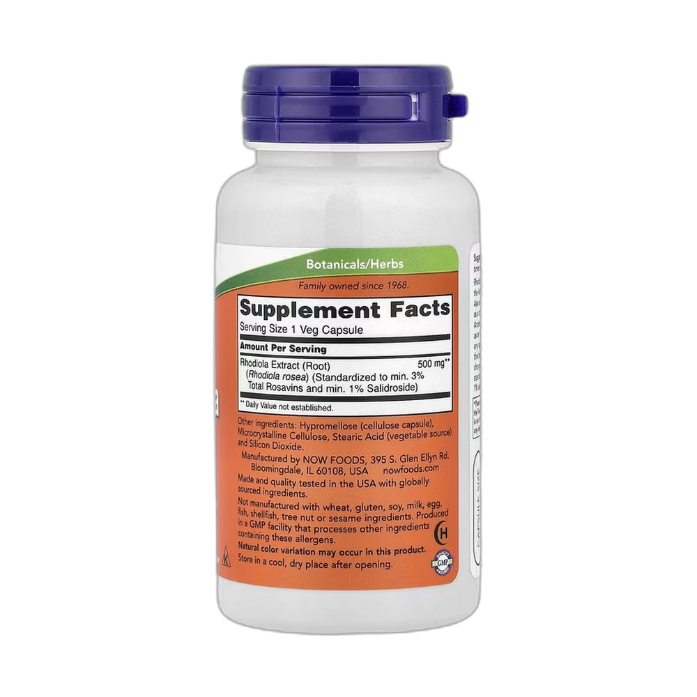 NOW Foods, Rhodiola, 500 mg, 60 Veg Capsules