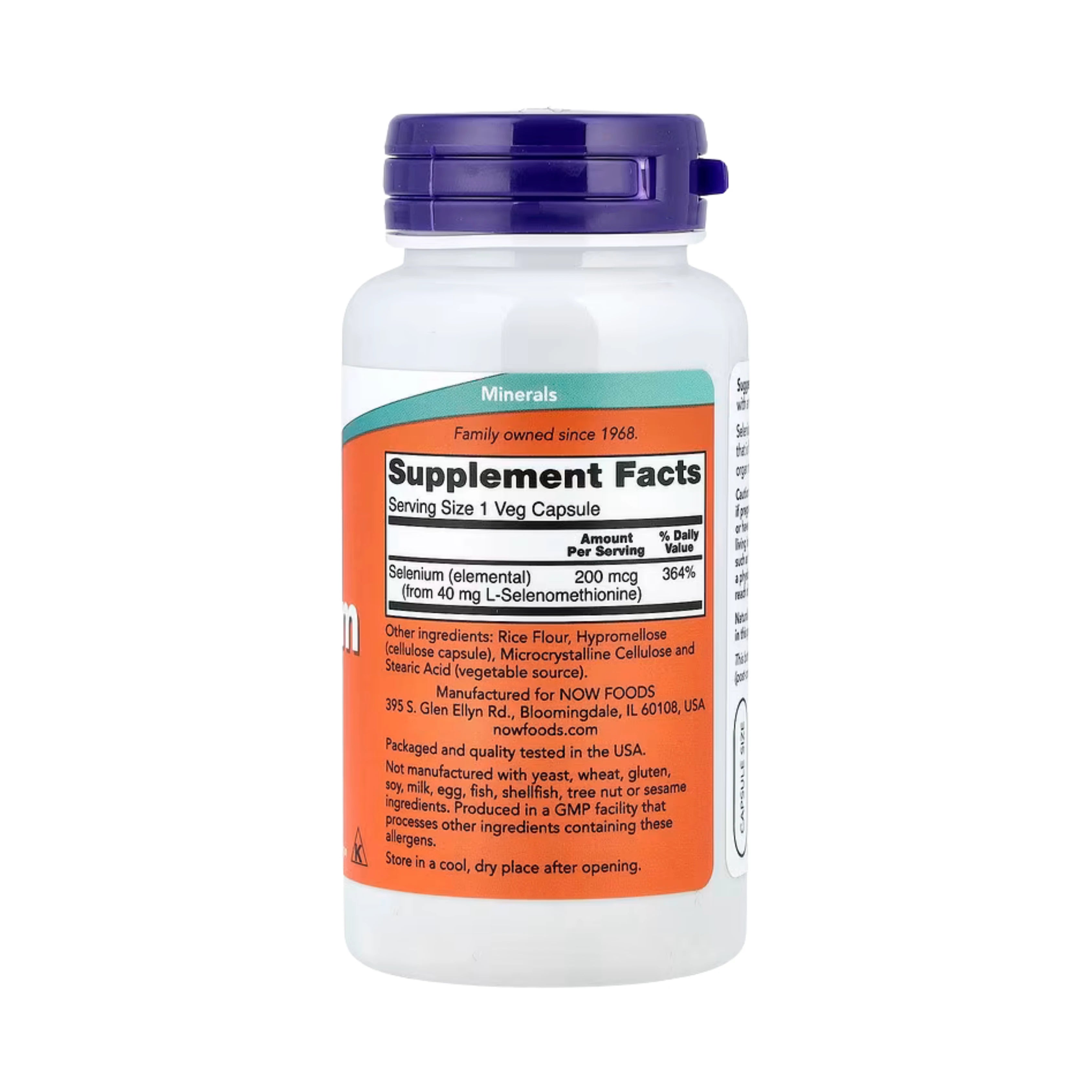 NOW Foods, Selenium, 200 mcg, 90 Veg Capsules