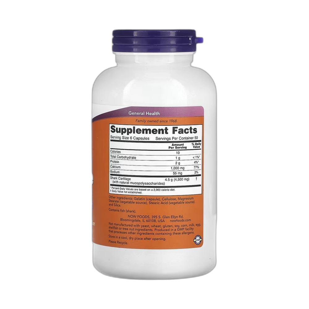 NOW Foods, Shark Cartilage, 750 mg, 300 Capsules