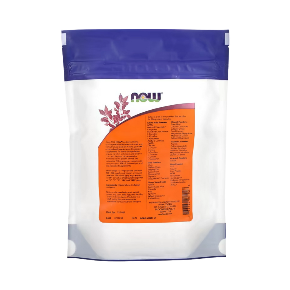 NOW Foods, Single "0" Veg Capsules, Approx. 300 Empty Veg Capsules, 1.02 oz, 29 g