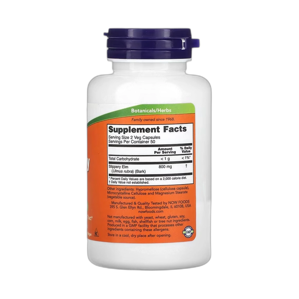 NOW Foods, Slippery Elm, 400 mg, 100 Veg Capsules