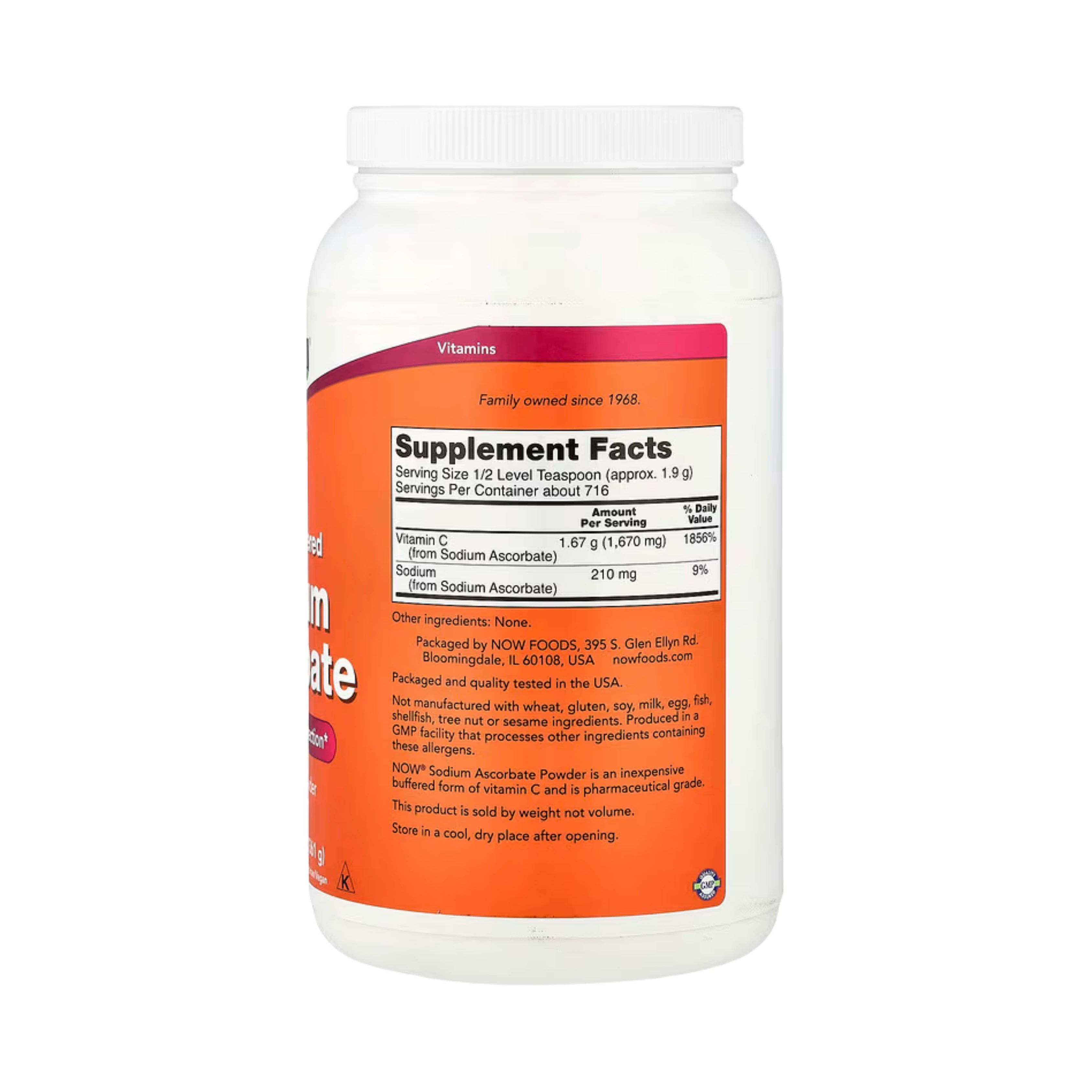 NOW Foods, Sodium Ascorbate Powder, 3 lbs, 1361 g