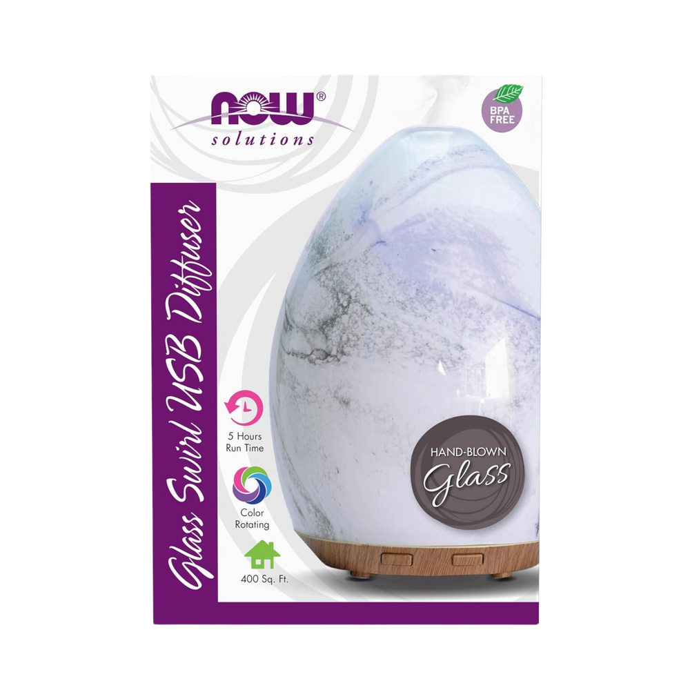 NOW Foods, Solution, Glass Swirl USB Diffuser, 1 Diffuser