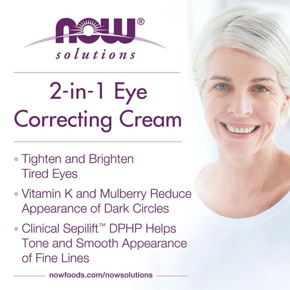 NOW Foods, Solutions, 2 in 1 Eye Correcting Cream, 1 fl oz, 30 ml