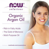 NOW Foods, Solutions, Certified Organic & 100% Pure Argan Oil, 2 fl oz, 59 ml
