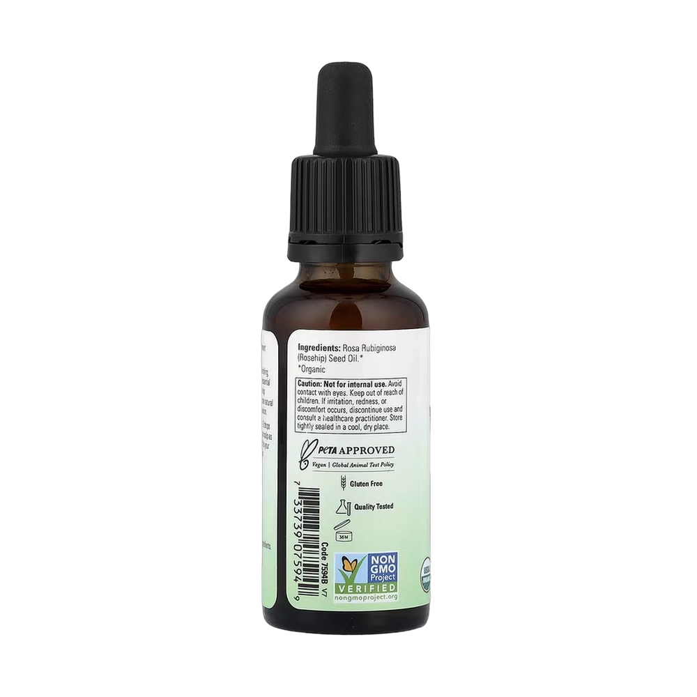 NOW Foods, Solutions, Certified Organic & Pure Rosehip Seed Oil, 1 fl oz, 30 ml