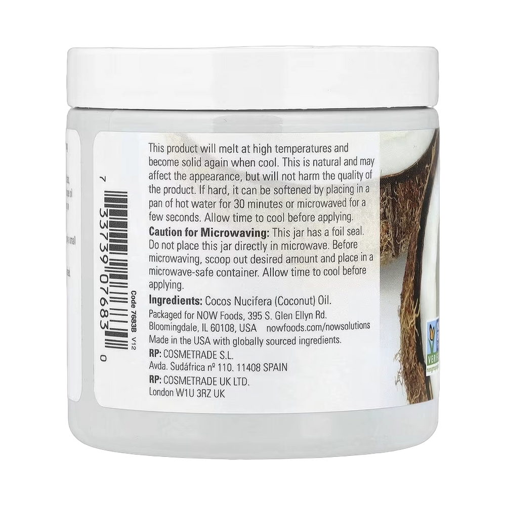 NOW Foods, Solutions, Coconut Oil, Natural, 7 fl oz, 207 ml