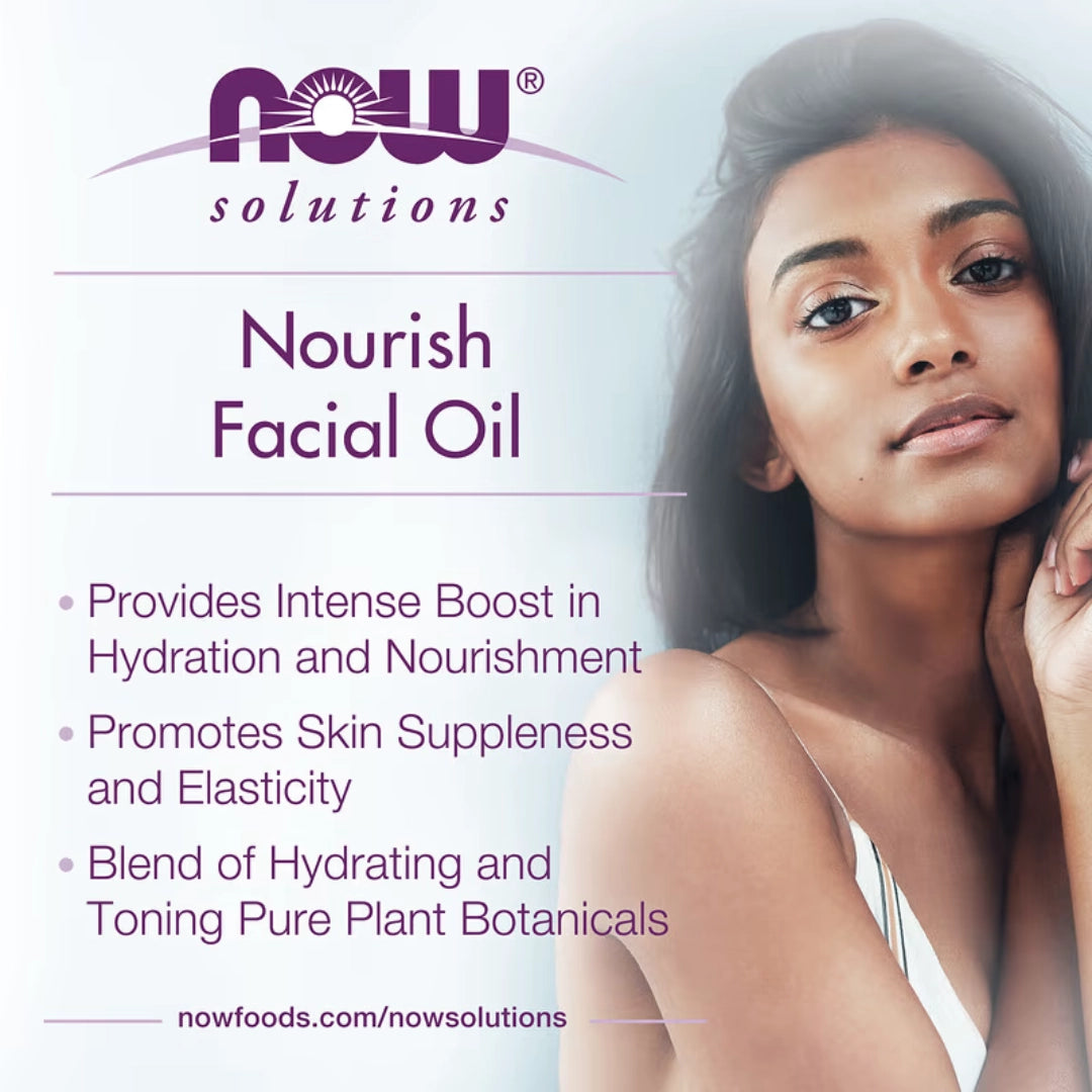 NOW Foods, Solutions, Facial Oil, Nourish, 1 fl oz, 30 ml