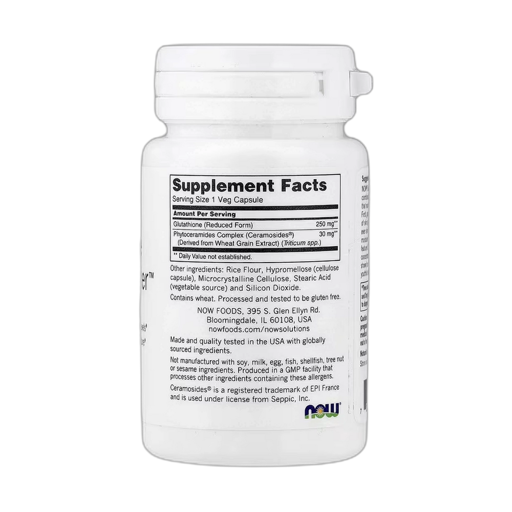 NOW Foods, Solutions, Glutathione Skin Brightener, 30 Veg Capsules