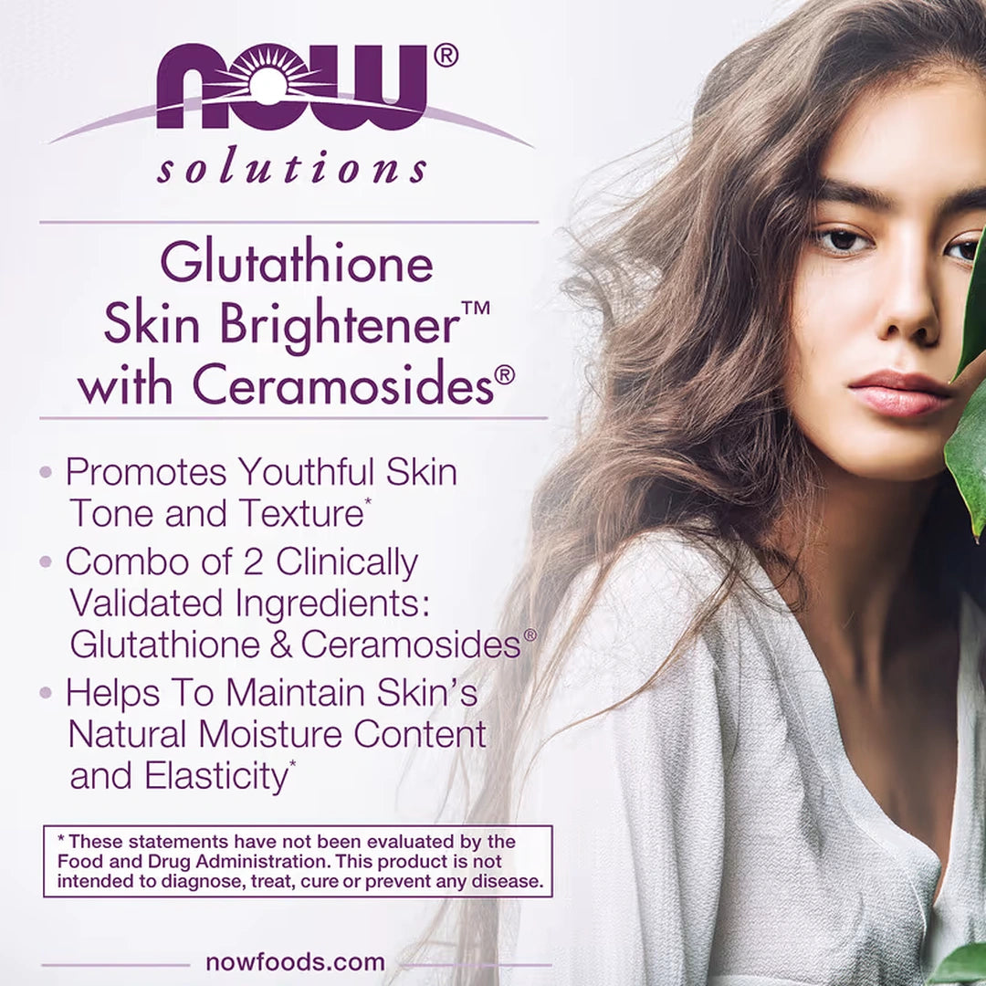 NOW Foods, Solutions, Glutathione Skin Brightener, 30 Veg Capsules