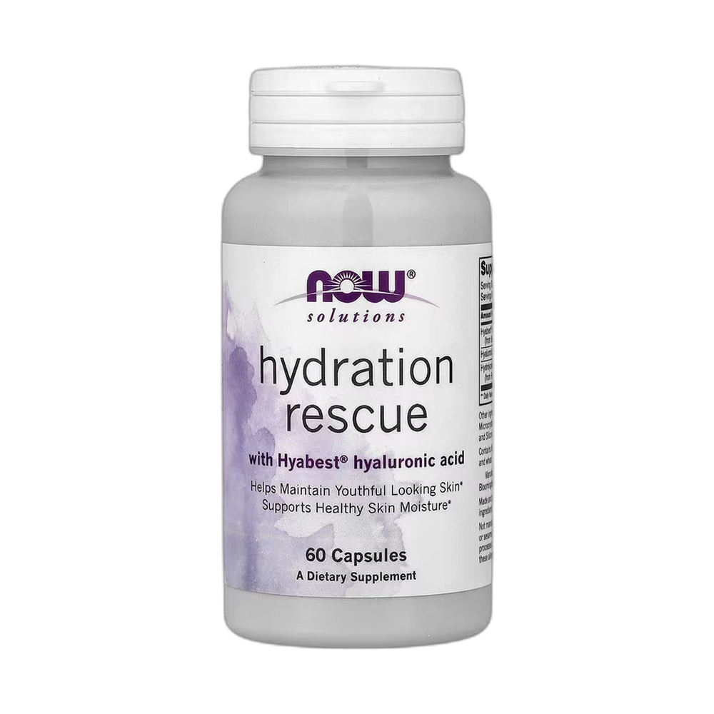 NOW Foods, Solutions, Hydration Rescue with Hyabest® Hyaluronic Acid, 60 Capsules