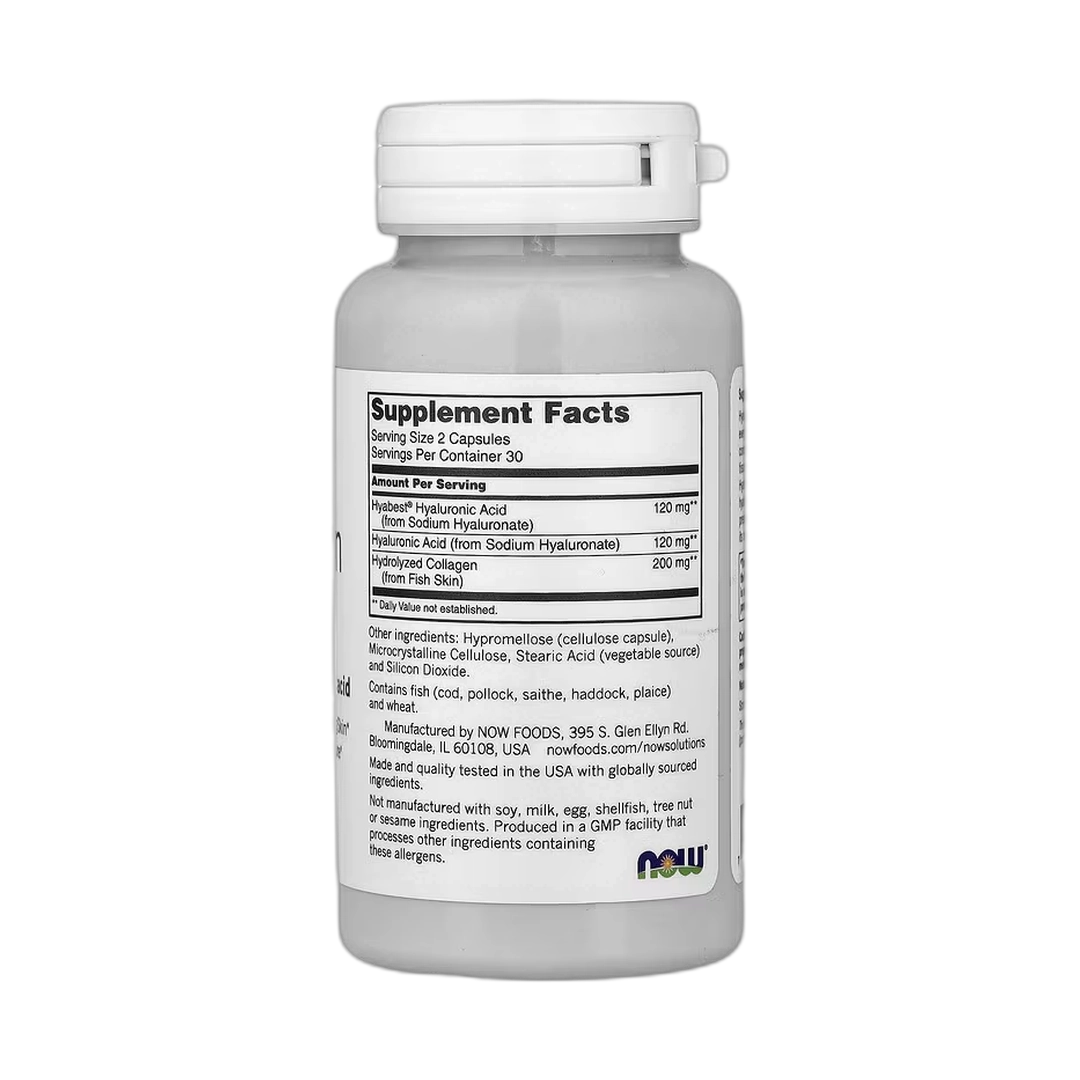 NOW Foods, Solutions, Hydration Rescue with Hyabest® Hyaluronic Acid, 60 Capsules