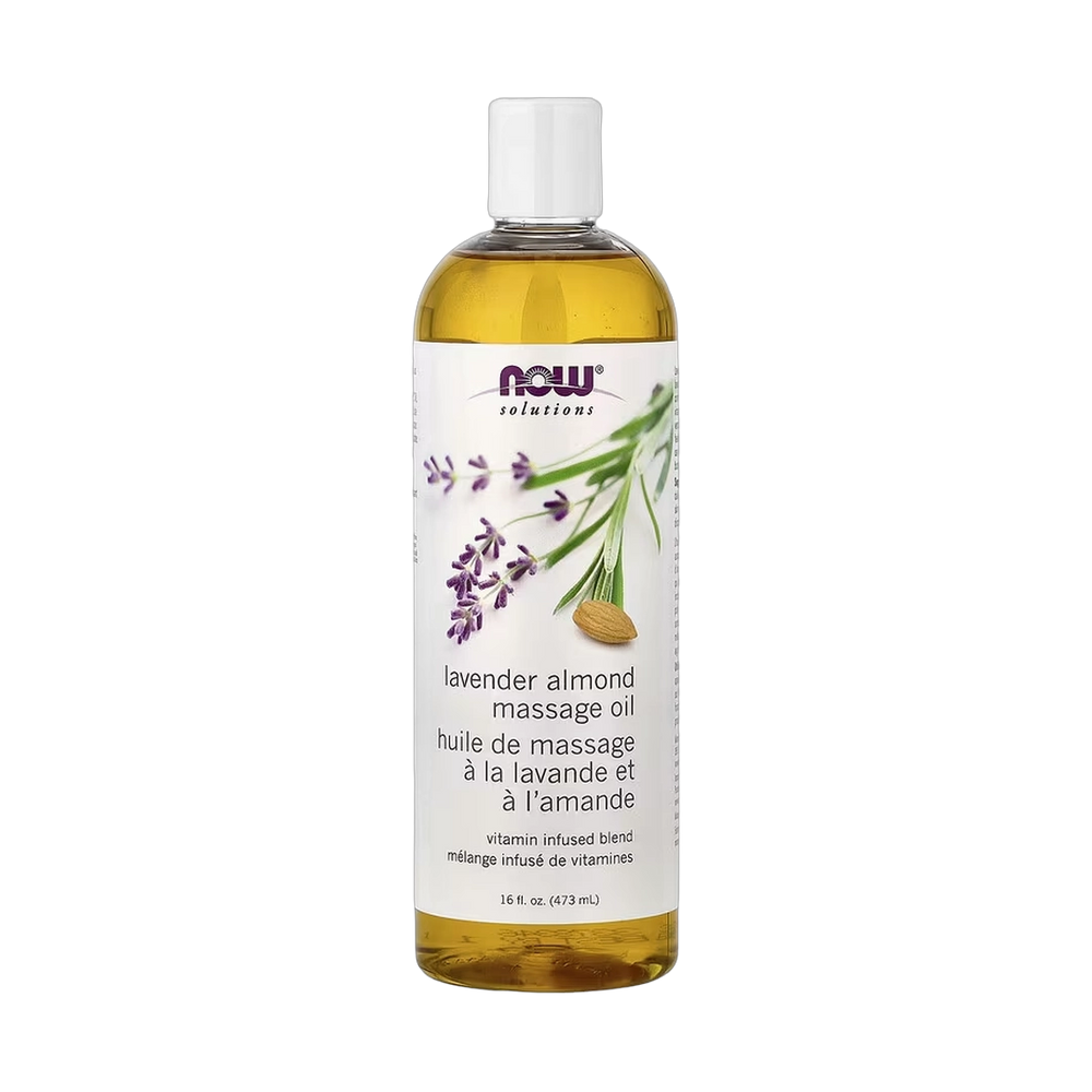 NOW Foods, Solutions, Lavender Almond Massage Oil, 16 fl oz, 473 ml