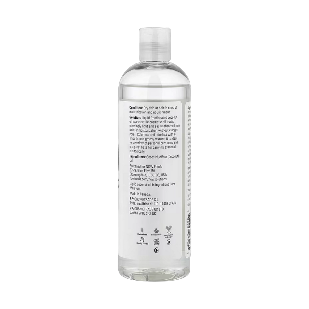 NOW Foods, Solutions, Liquid Coconut Oil, Pure Fractionated, 16 fl oz, 473 ml