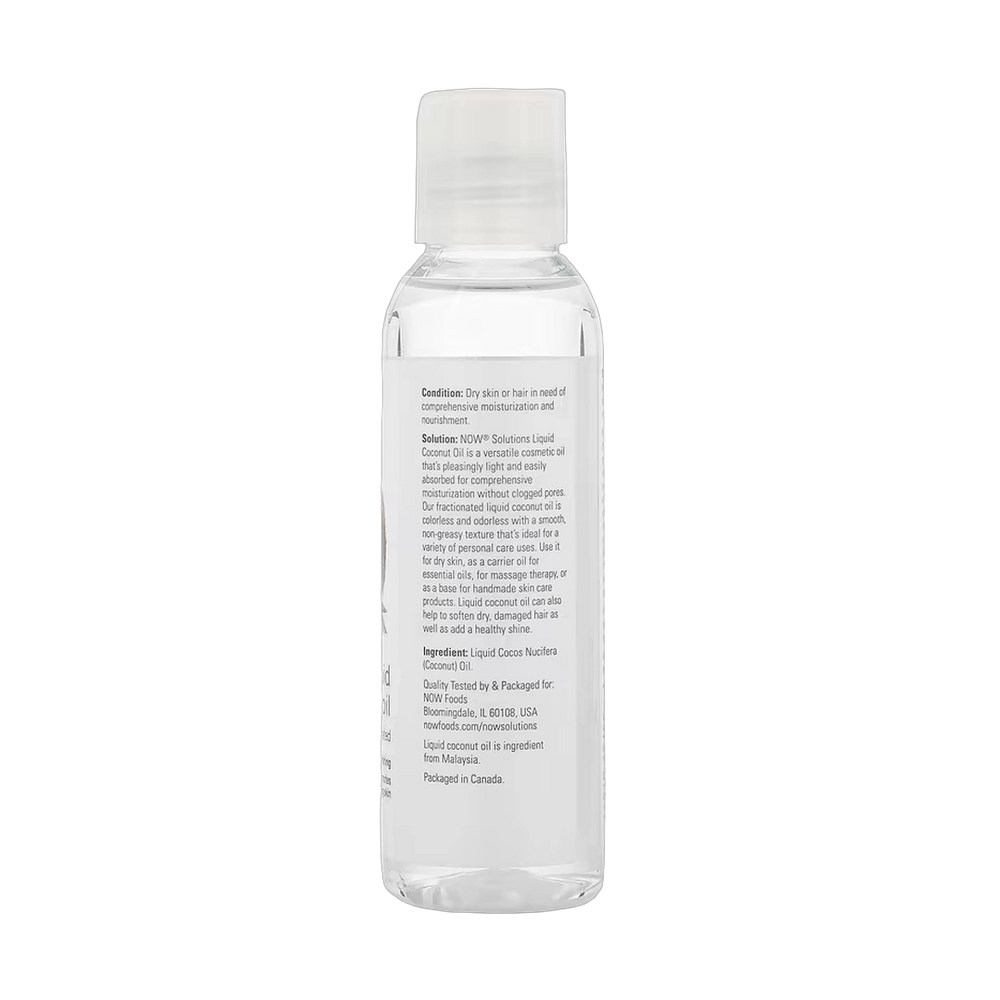 NOW Foods, Solutions, Liquid Coconut Oil, Pure Fractionated, 4 fl oz, 118 ml