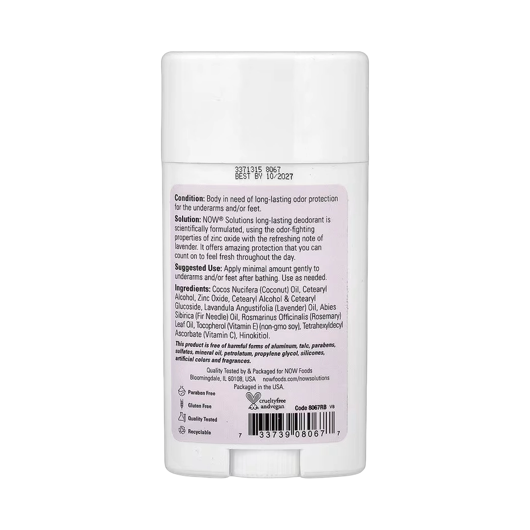 NOW Foods, Solutions, Long-Lasting Deodorant, Lavender, 2.2 oz, 62 g