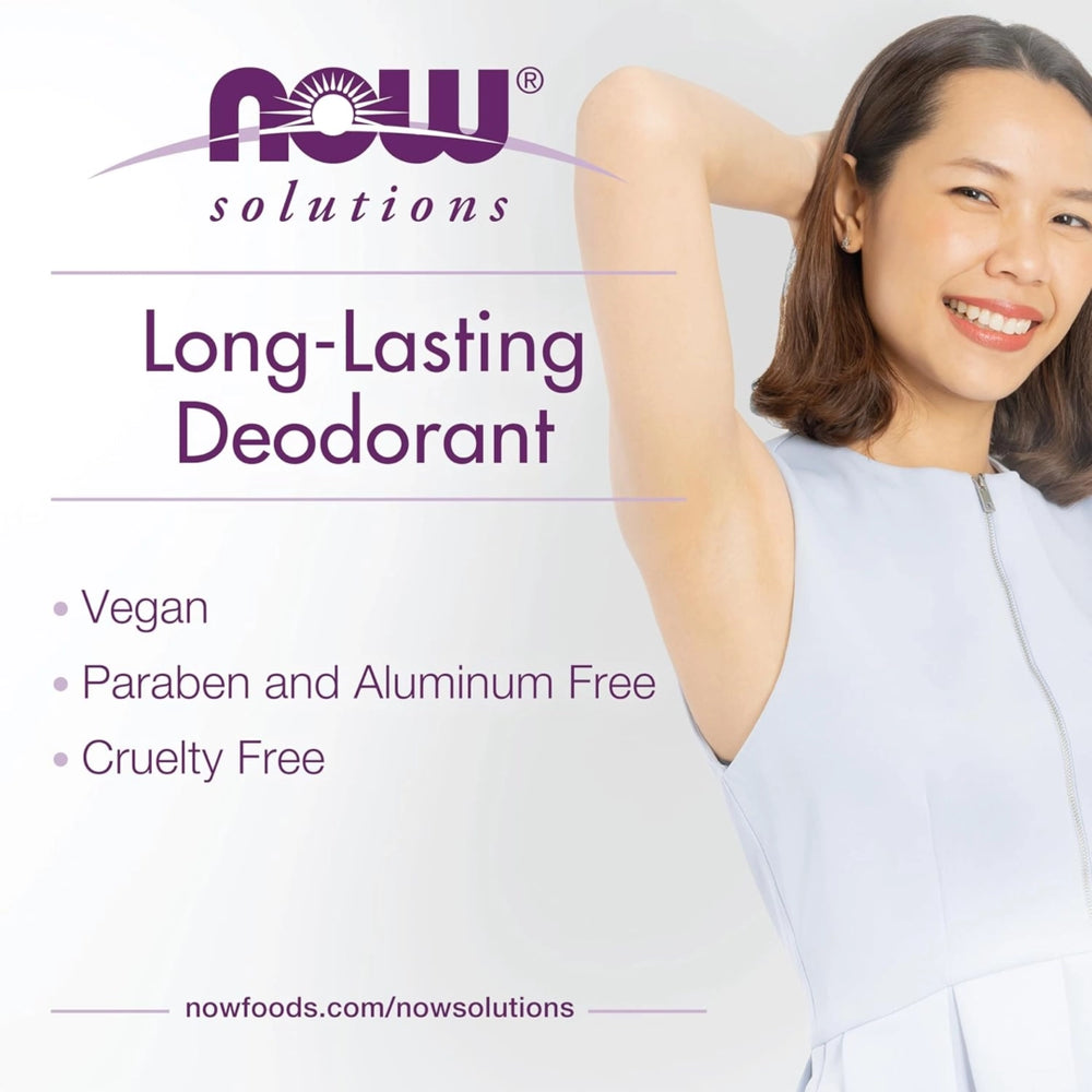 NOW Foods, Solutions, Long-Lasting Deodorant, Unscented, 2.2 oz, 62 g