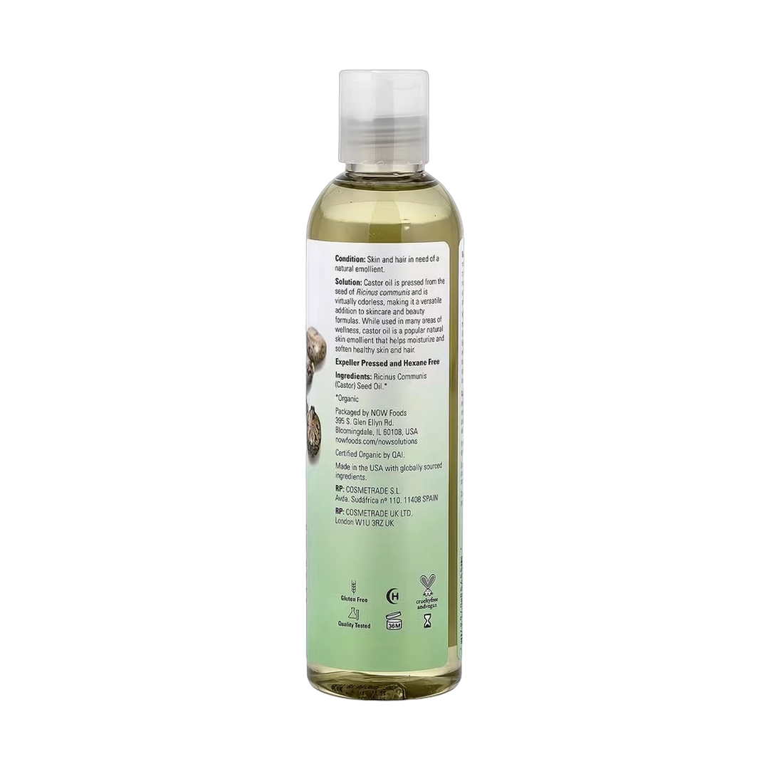 NOW Foods, Solutions, Organic Castor Oil, 8 fl oz, 237 ml