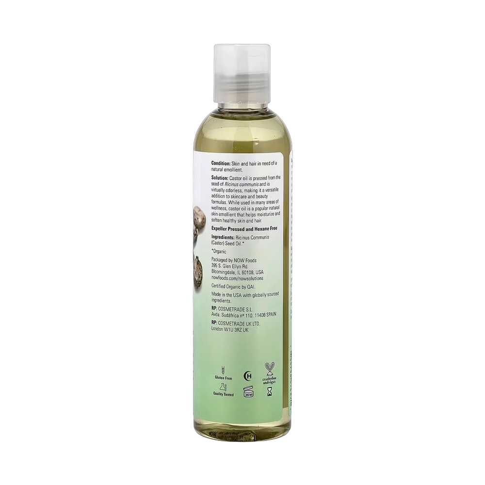 NOW Foods, Solutions, Organic Castor Oil, 8 fl oz, 237 ml