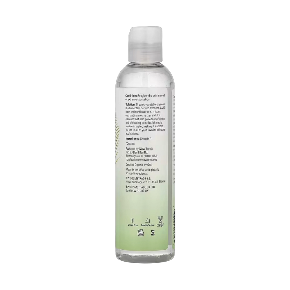 NOW Foods, Solutions, Organic Vegetable Glycerine, 8 fl oz, 237 ml