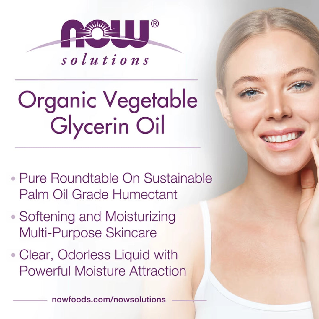 NOW Foods, Solutions, Organic Vegetable Glycerine, 8 fl oz, 237 ml