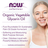 NOW Foods, Solutions, Organic Vegetable Glycerine, 8 fl oz, 237 ml