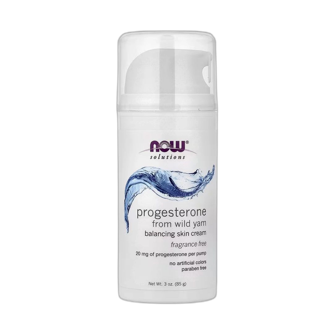 NOW Foods, Solutions, Progesterone from Wild Yam, Balancing Skin Cream, Fragrance Free, 3 oz, 85 g