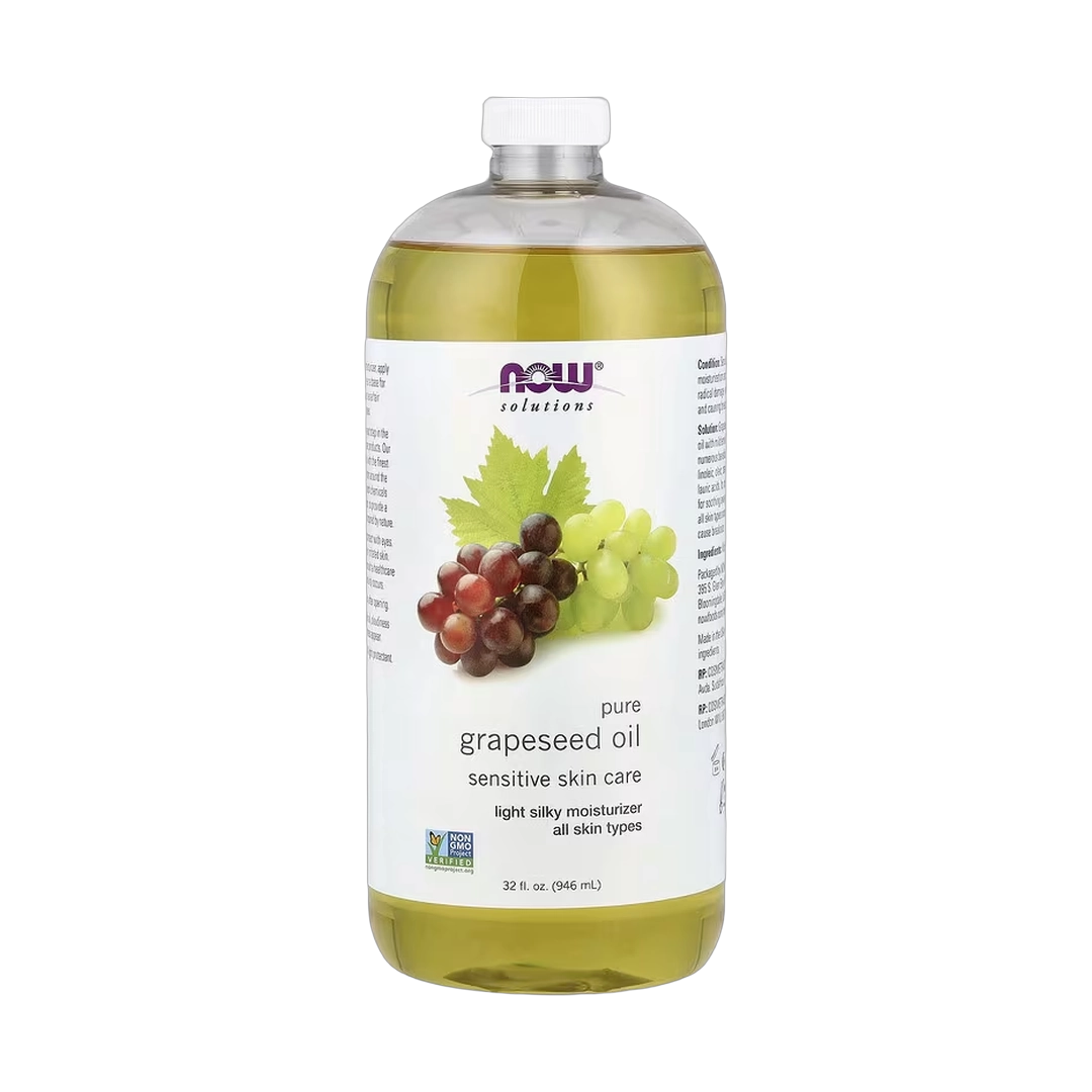 NOW Foods, Solutions, Pure Grapeseed Oil, All Skin Types, 32 fl oz, 946 ml